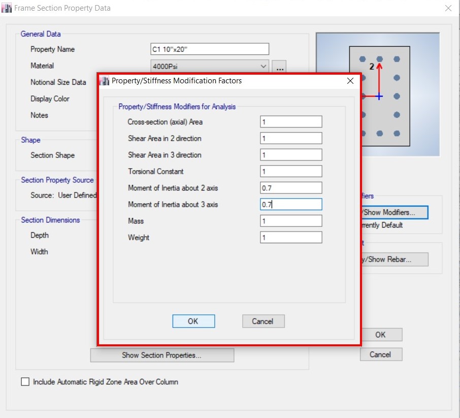 Modify/Show Modifiers → OK